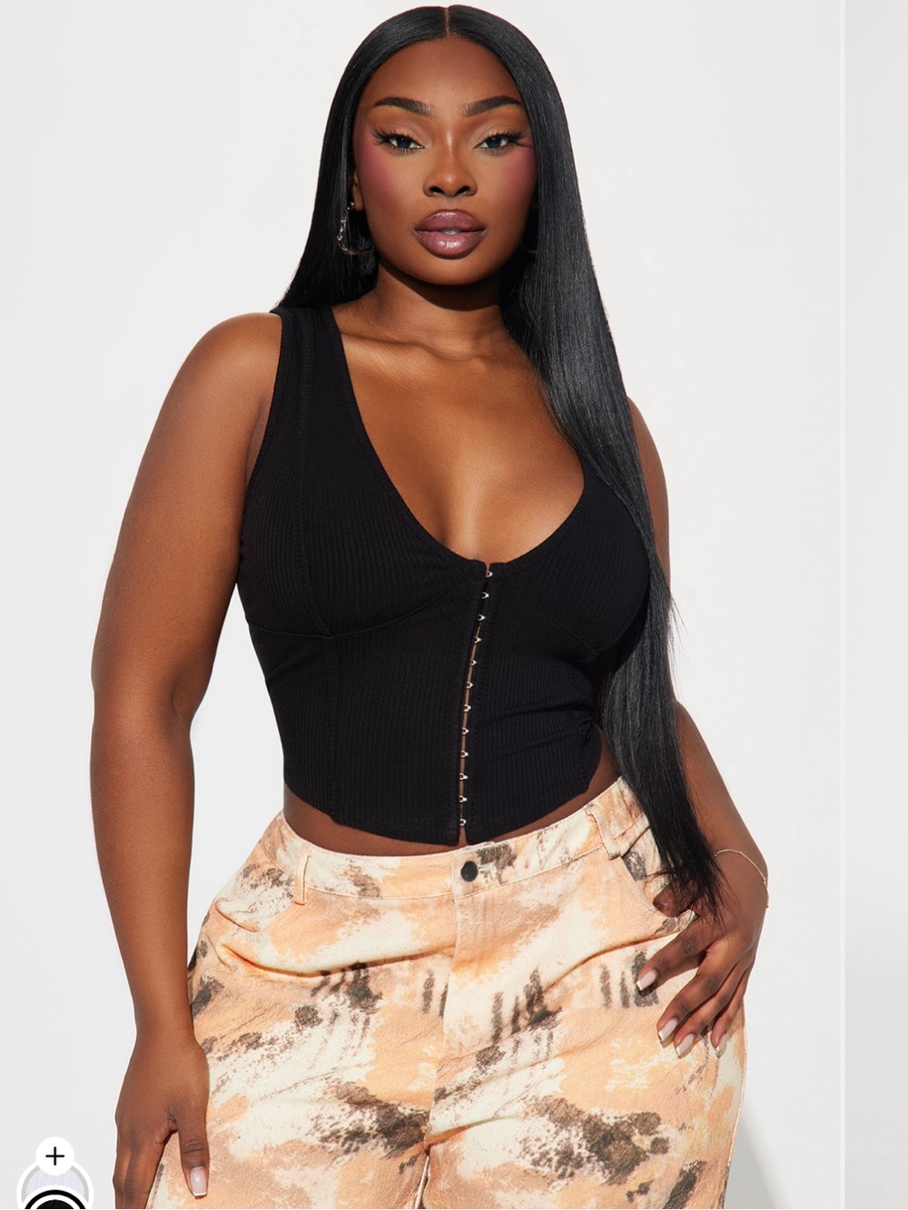 Fashion Nova Plus Size Black Ribbed Top
